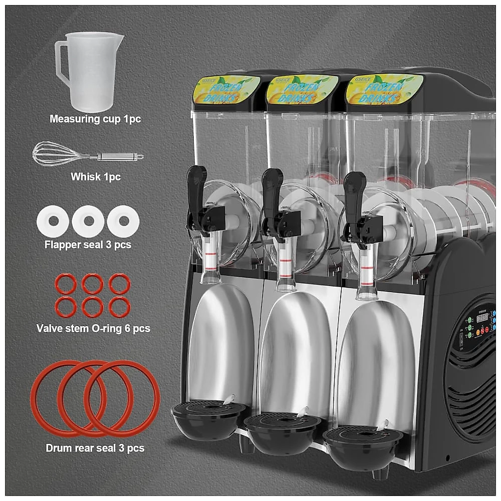Máquina de Margarita Comercial 3 Tanques de 15L para Restaurantes e Festas em Casa - GSEICE