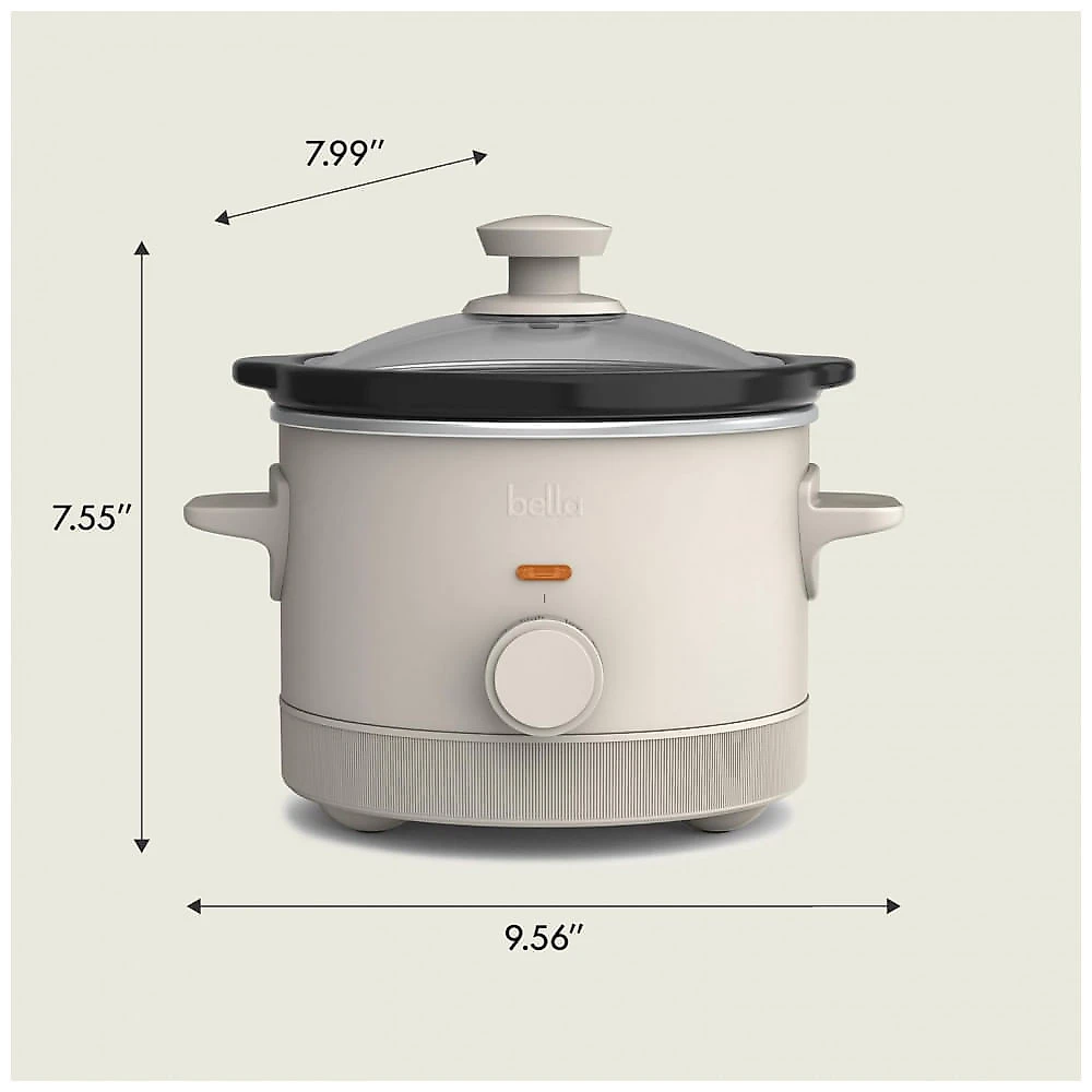 BELLA Slow Cooker 1,5L com 3 Temperaturas, Revestimento Cerâmico Antiaderente e Tampa de Vidro Temperado