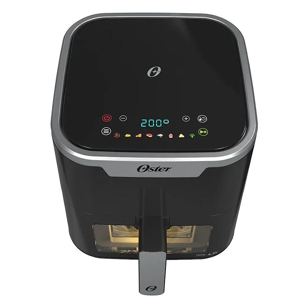 Fritadeira sem Óleo Oster Digital Touch OFRT920 4,5L 1500W Visor Transparente Preto 220V