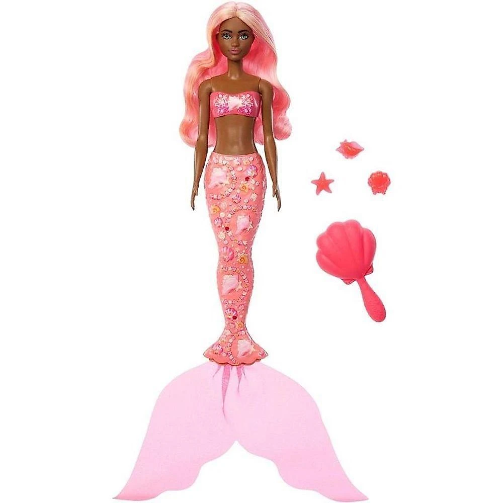 Boneca Barbie Color Reveal Sereia Surpresa Cabelo Que Muda de Cor Mattel