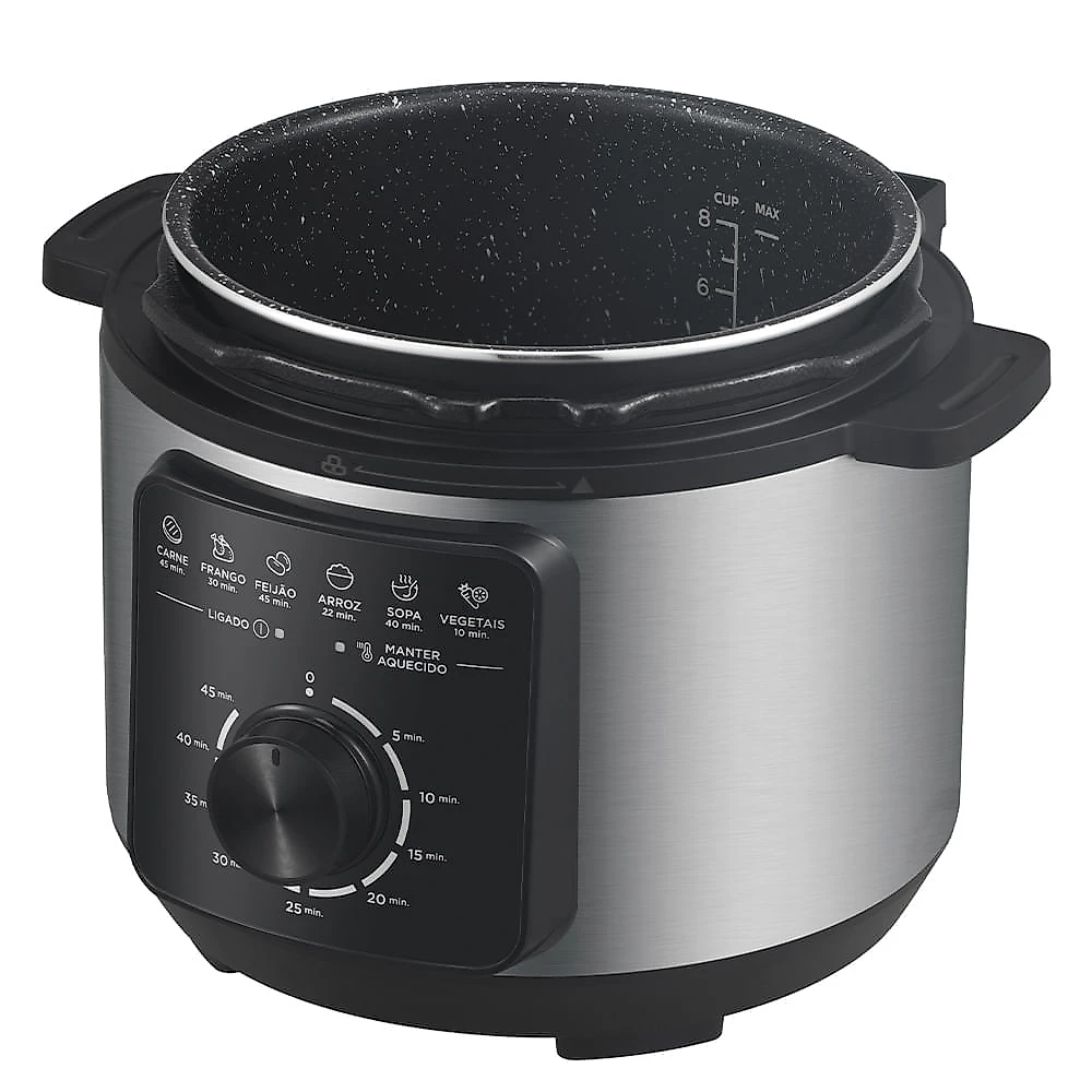 Panela de Pressão Elétrica Midea 4 Litros Preto e Inox - PPM4 220