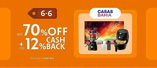 Casas Bahia com até 12% de cashback
