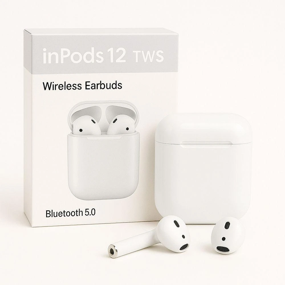 Fone de Ouvido Aquilae I12 TWS com Microfone Integrado Wireless Bluetooth 5.0 Branco