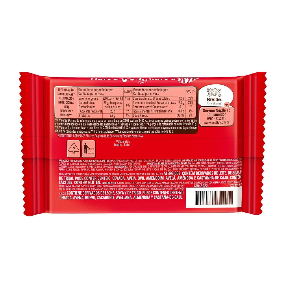 Miniatura Chocolate Nestlé Kit Kat 41,5g