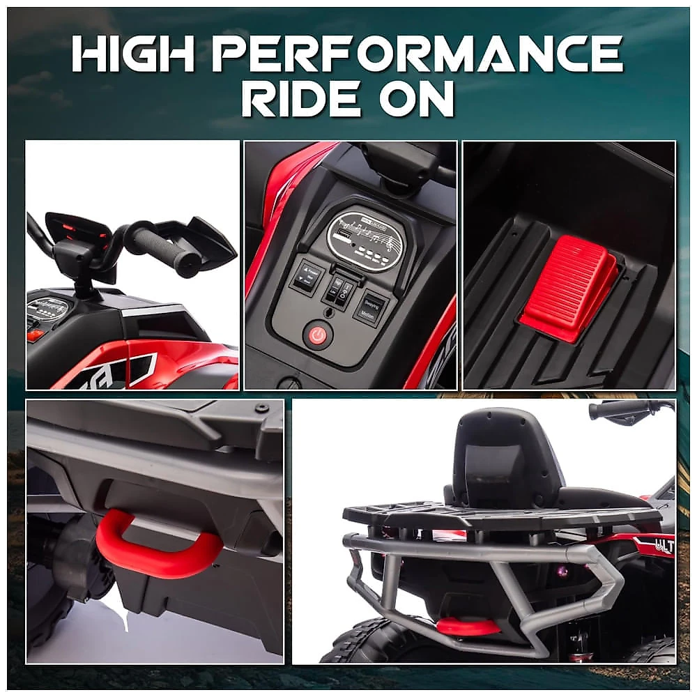 ATV Elétrico JoyRydz 24V Para Crianças 3+ – 2 Lugares, 9,6 Km/h, Luzes LED E Marcha Ré.