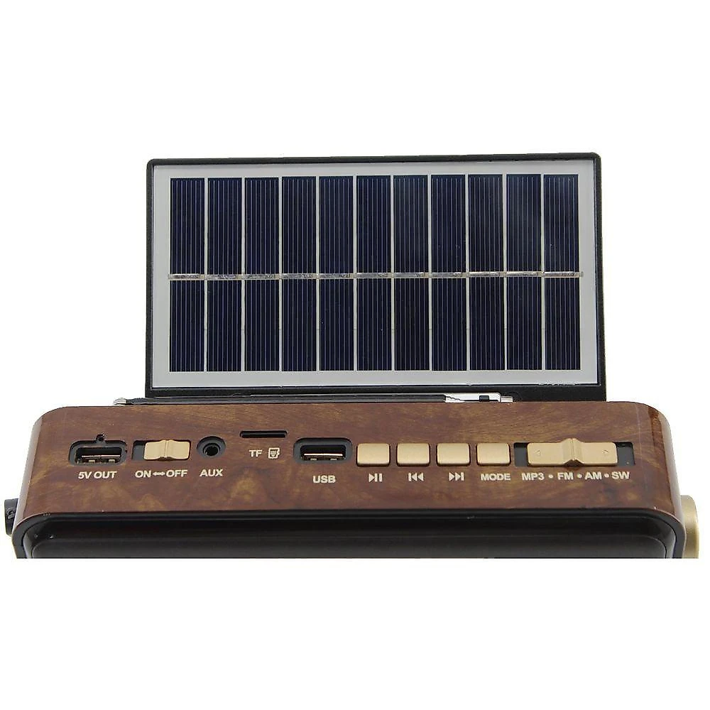 Caixa De Som Bluetooth Com Painel Solar Rádio Fm El522 Preto