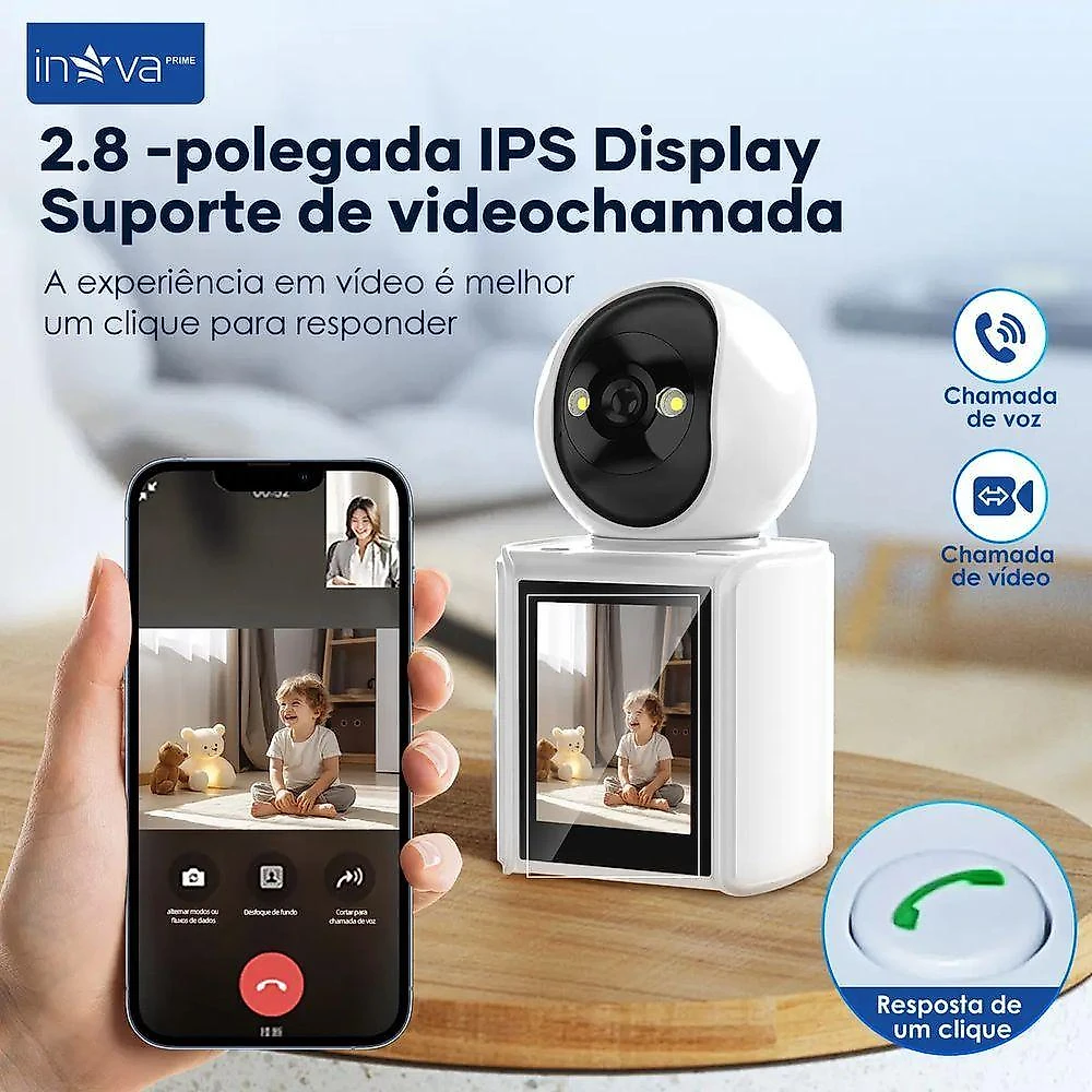 Babá Eletrônica Câmera de Segurança Inova KV-727 Full HD com Chamada de Vídeo Bidirecional