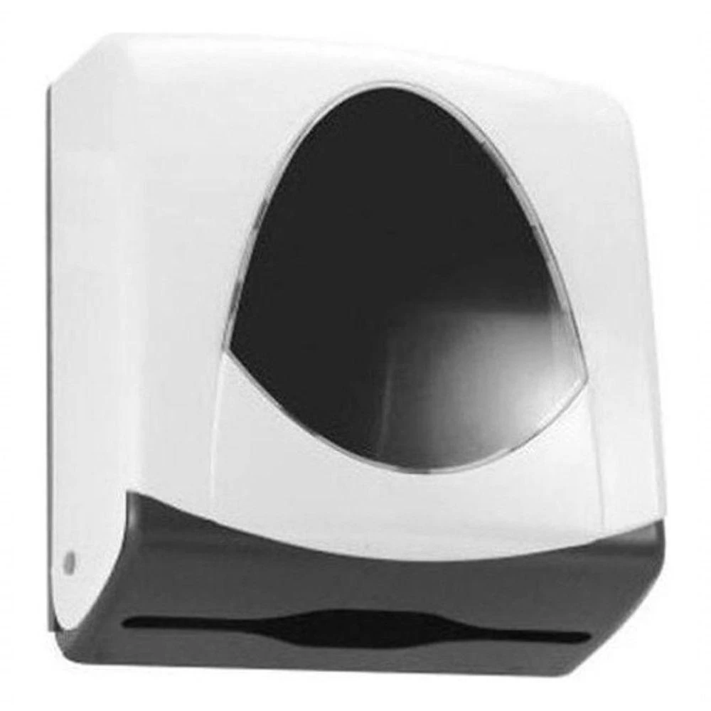 Toalheiro Start ABS S12 para Papel Interfolha 2 Ou 3 Dobras com Visor Transparente Branco-Cinza
