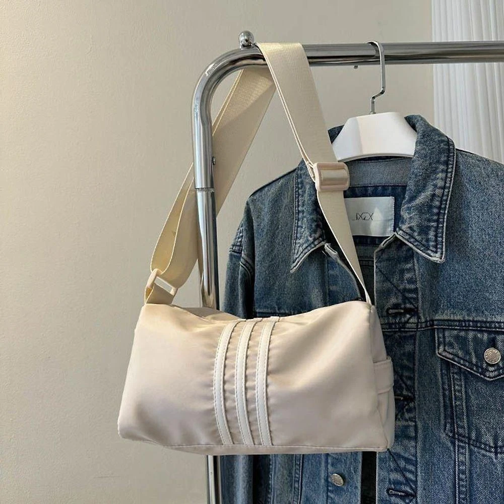Bolsa Mensageiro Cilíndrica Esportiva OEM Grande Capacidade Branco para Academia e Viagem Feminina