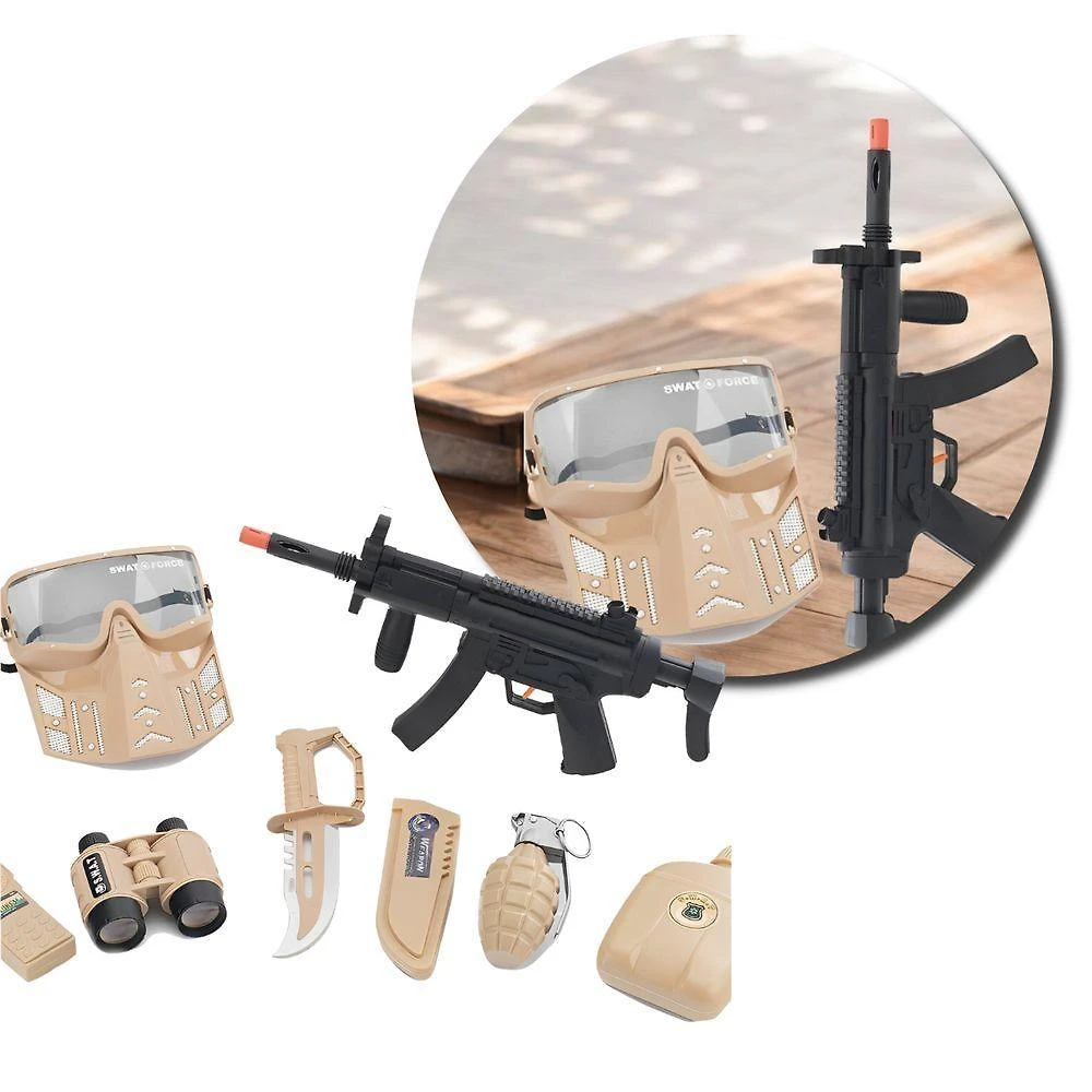 Brinquedo Infantil Kit Policial com Rifle e Acessórios para Brincadeiras Criativas Utimix