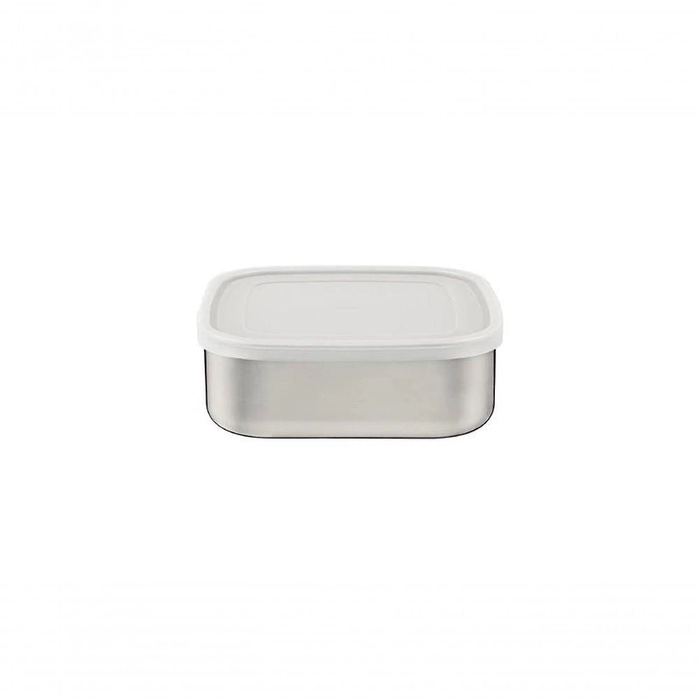 Pote Tramontina Freezinox Em Inox Quadrado Com Tampa Plástica 1,2 Litros
