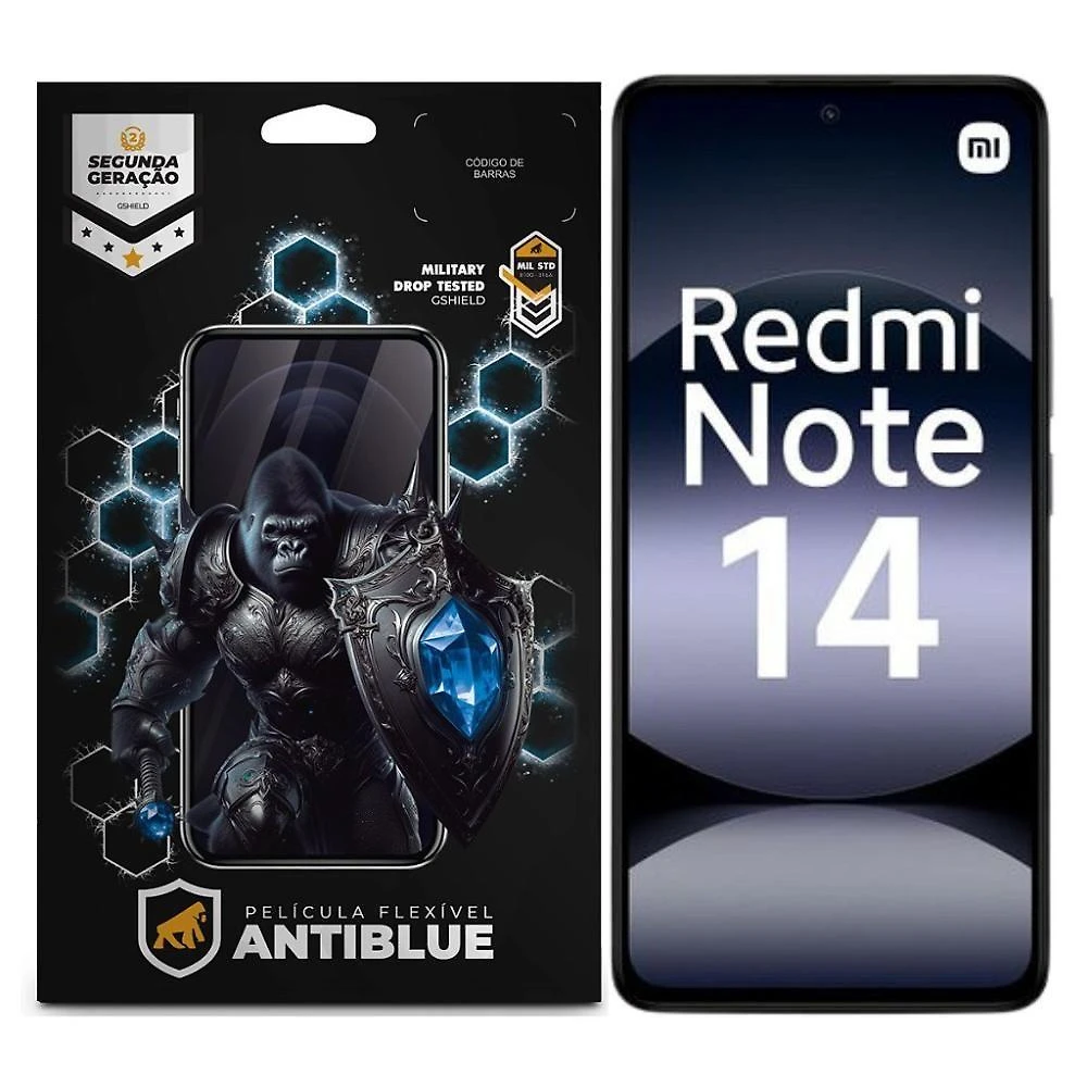 Película Gshield Antiblue Xiaomi Redmi Note 14 Proteção 99% UV Transparente 1 Unidade
