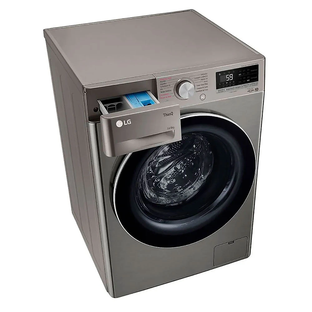 Lava e Seca Smart VC4 14Kg Inox Look com Inteligência Artificial AIDD CV5014PC4A LG Inox - 110V