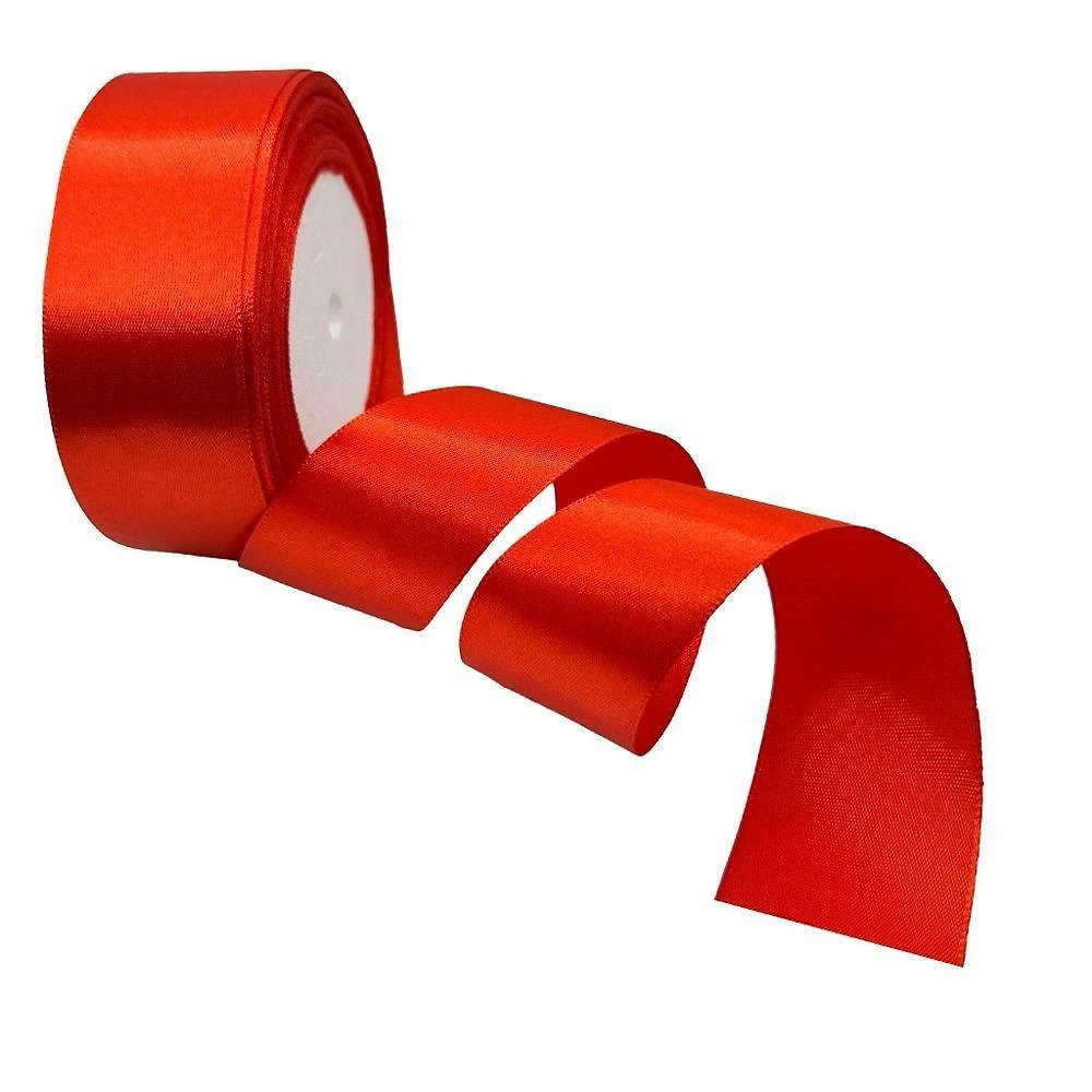 Fita de Cetim Nº 9 38mm Cetim 3.8cm Vermelho Rolo 45m para Artesanato OEM
