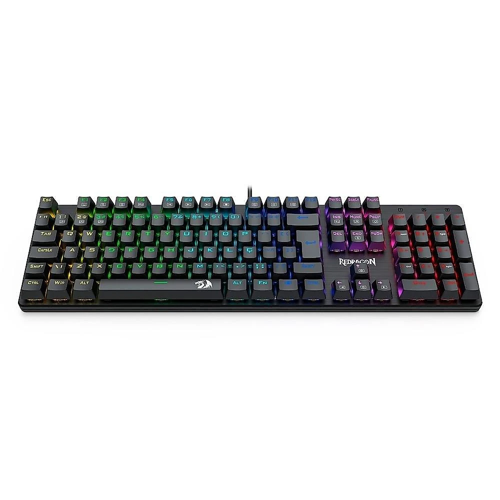 Teclado Mecânico Gamer Redragon Sindri, Rainbow, Preto - K671 (PT-BROWN)