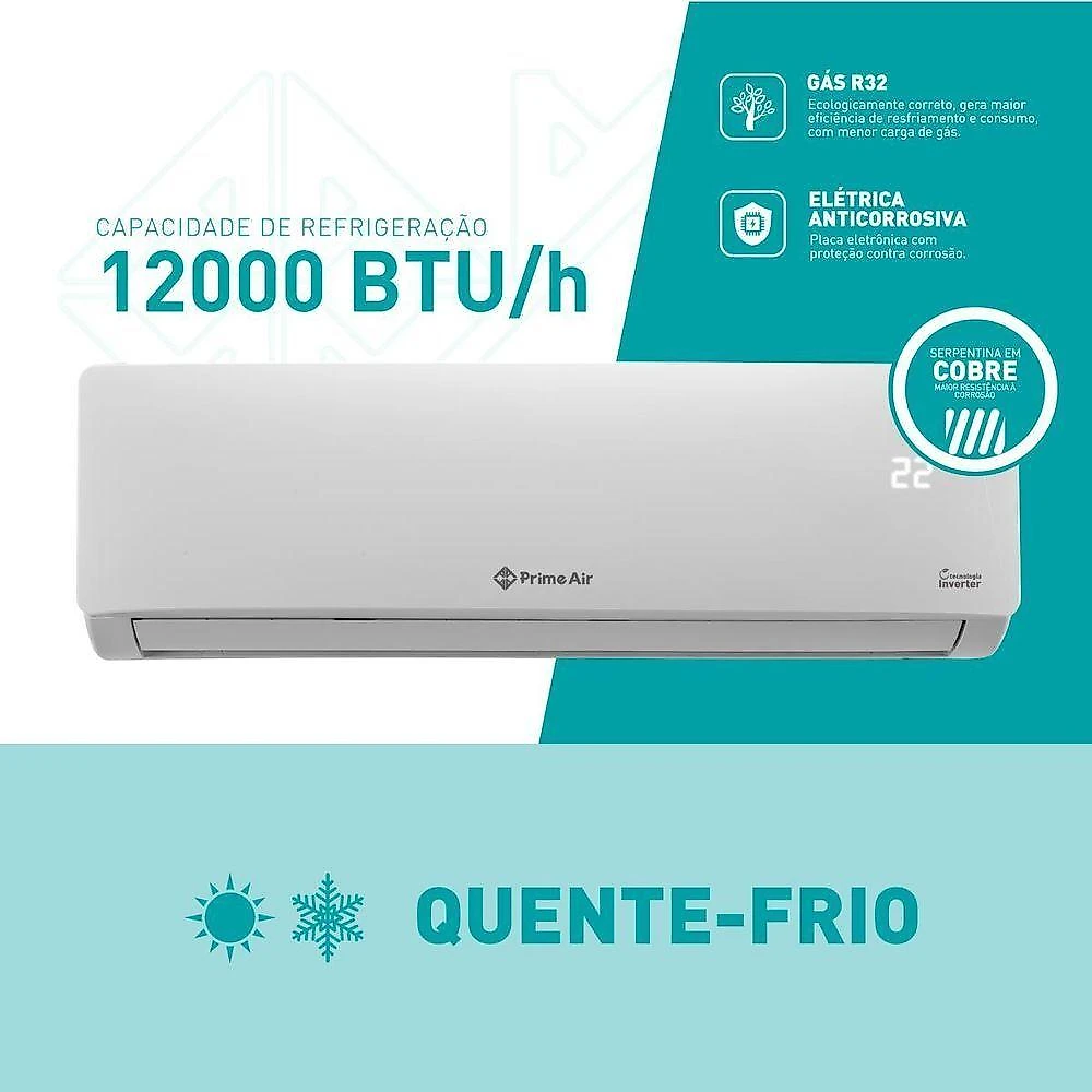 Ar Condicionado Split 12000 BTUs Prime Air Quente/Frio 12QC 220V