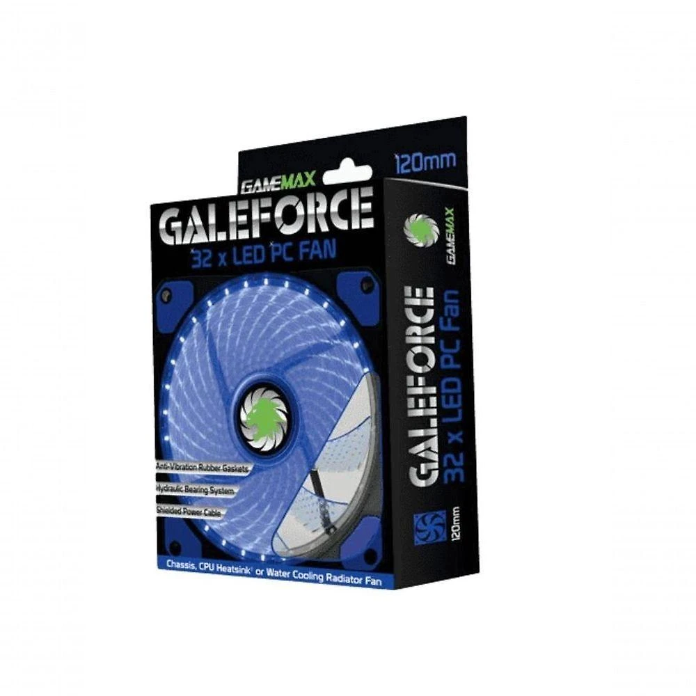Fan para Gabinete GF12B 12CM com 32 LEDS Azuis e Baixo Ruído Azul Gamemax