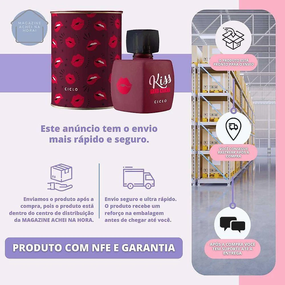 Colônia Kiss Me More Feminina Desodorante Colônia Oriental Floral Chipre 100ML