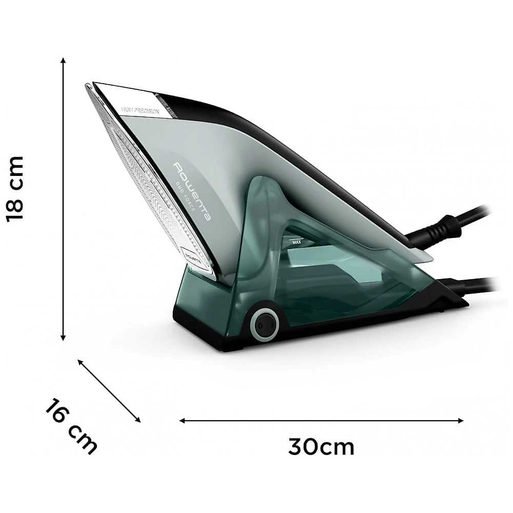 Ferro e Vaporizador de Roupas 2 em 1 Rowenta Duo Force, 1700W, Base de Aço Inoxidável, Ultraleve, Reservatório de Água, Verde