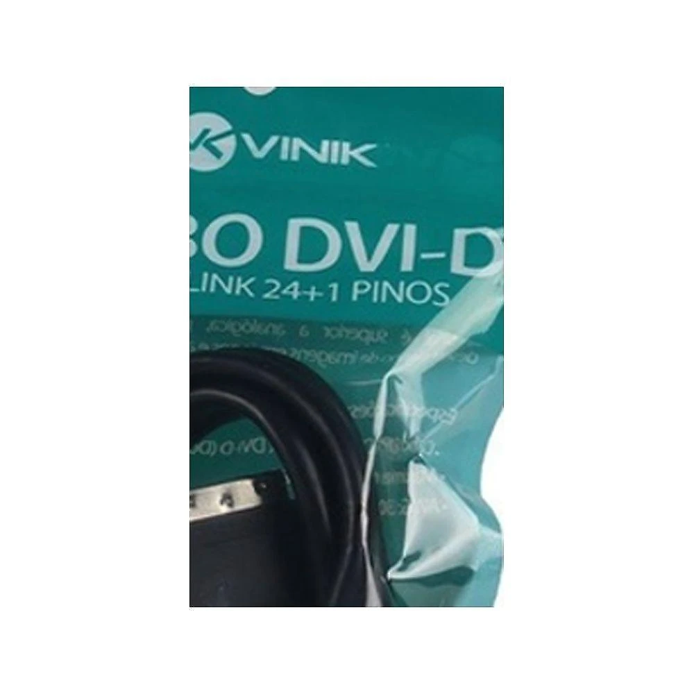 Cabo DVI-D 24+1 Pinos Dual Link 2M PVC Emborrachado Preto Vinik