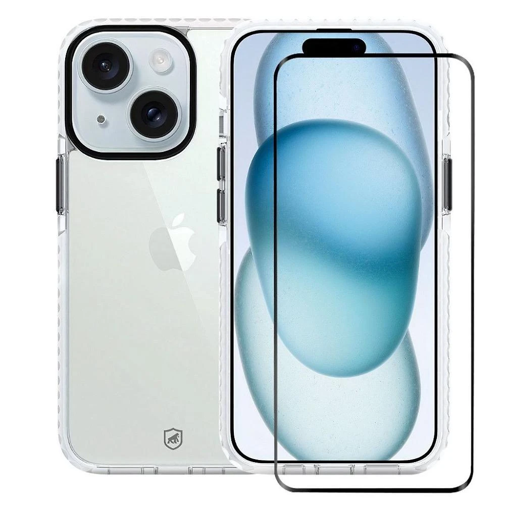 Kit Capa Urus Branca E Pelicula Ultra Glass Para Iphone 15 - Gshield