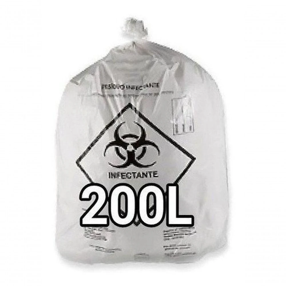 Saco de Lixo Hospitalar 200L para Resíduos Infectantes Branco Leitoso Higipack