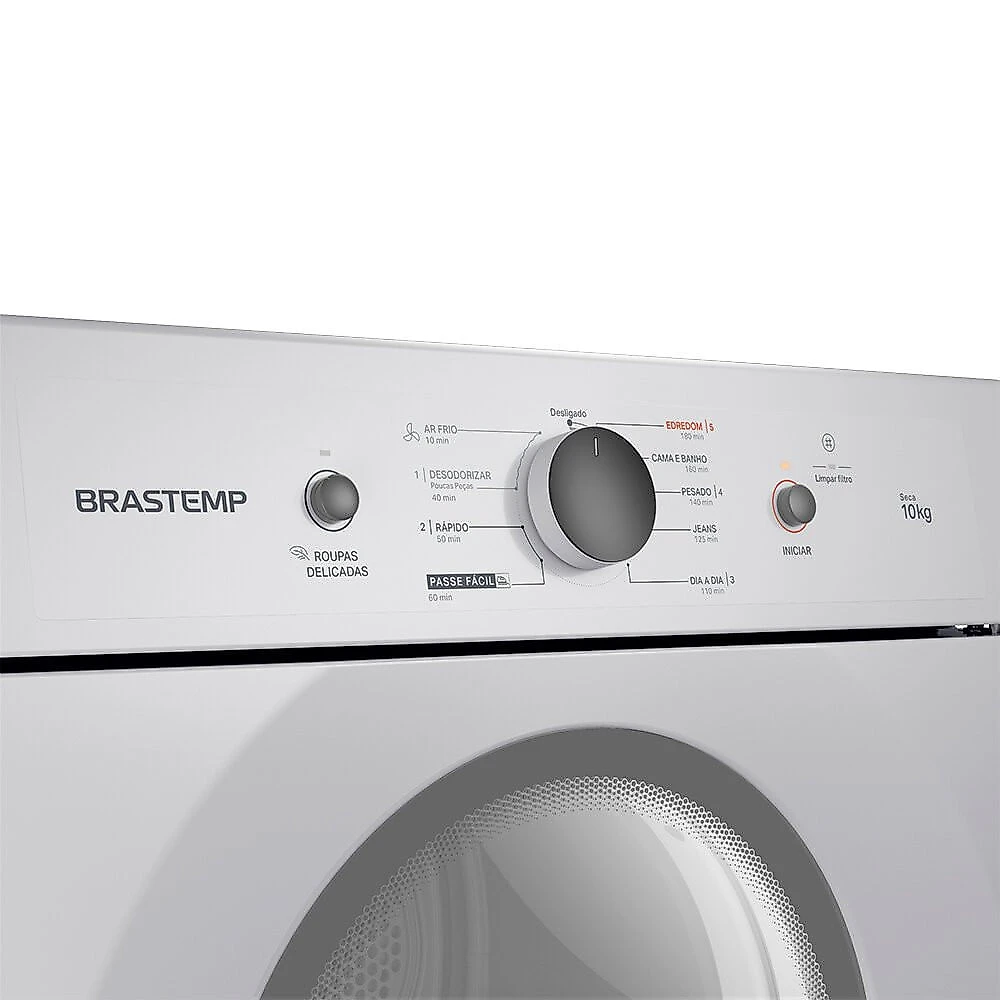 Secadora de Roupas 10KG Cesto em Inox Brastemp Branco - 110V