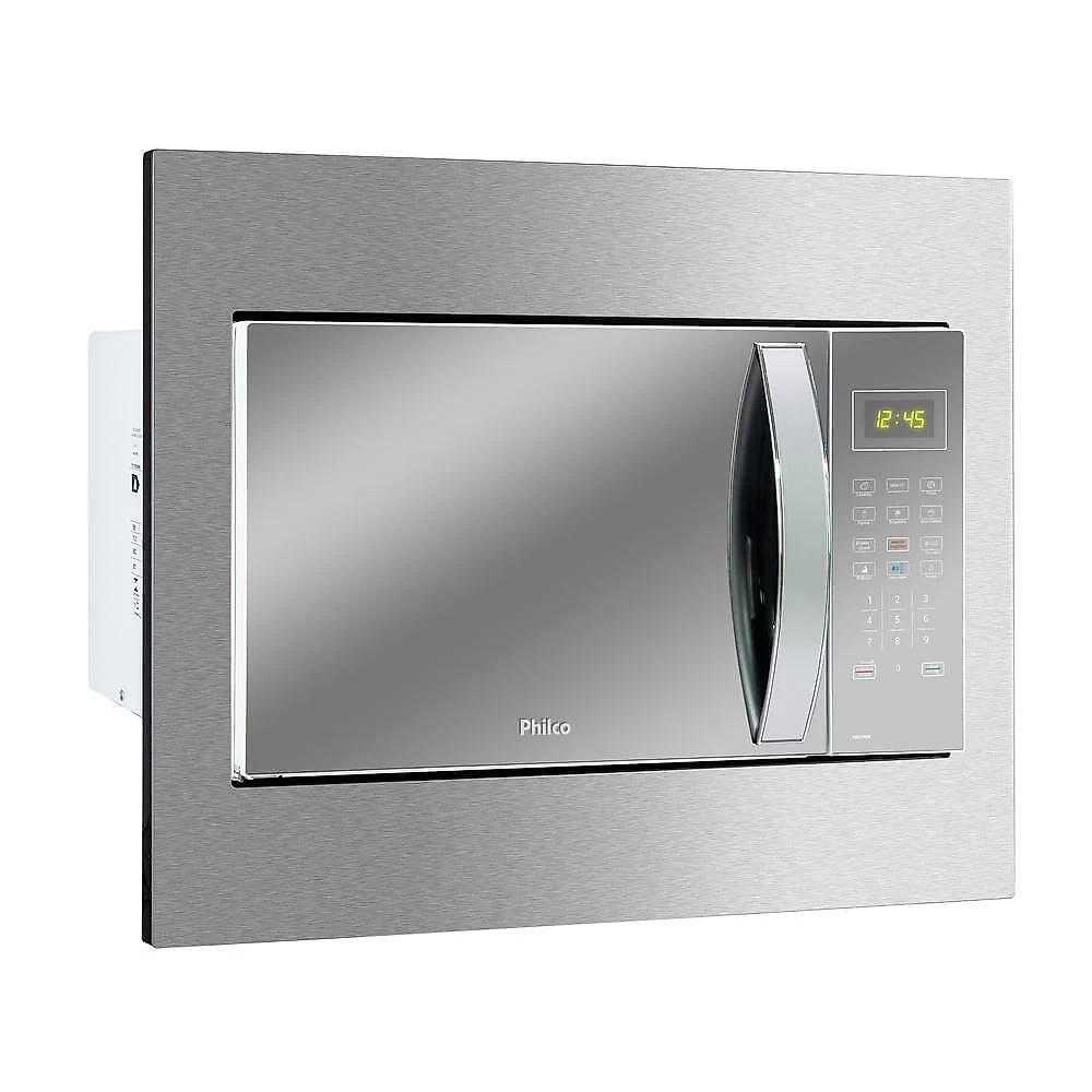 Micro-ondas de Embutir Philco 37 Litros Limpa Fácil 1400W Espelhado e Branco PMB37EB 110V