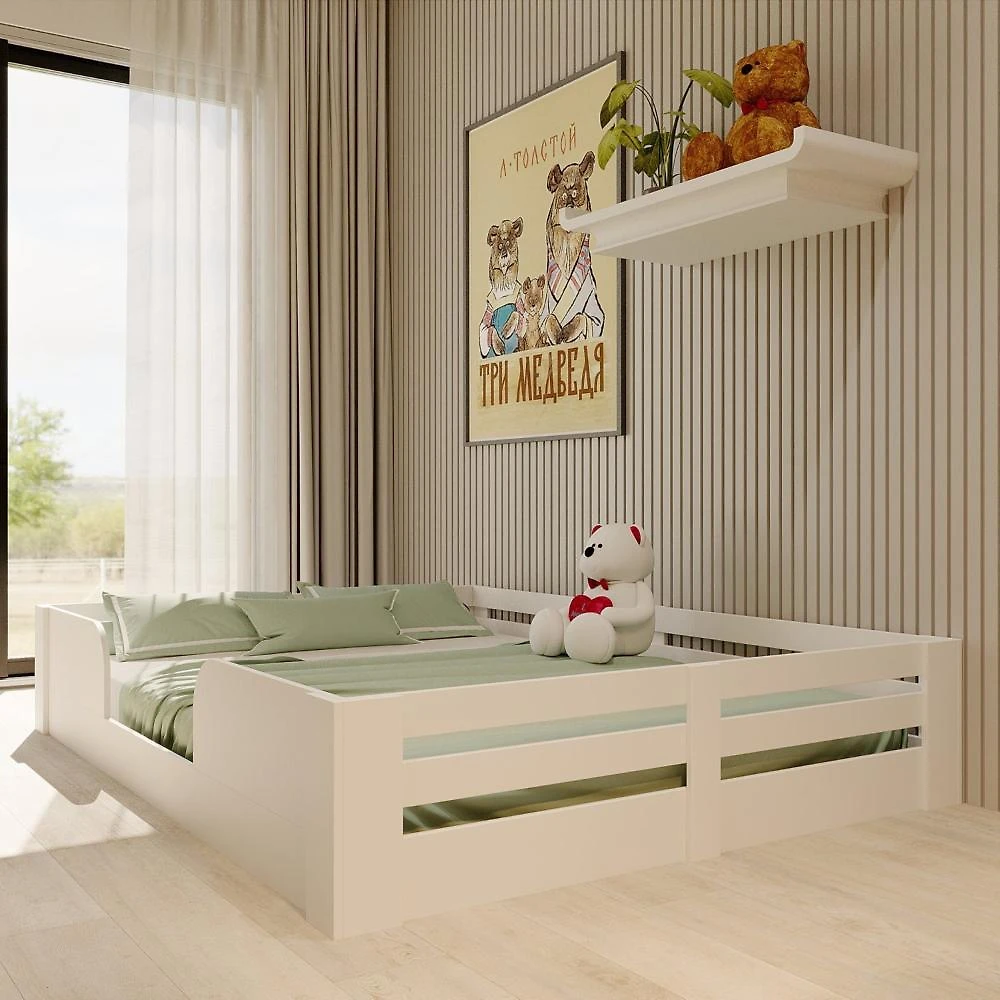 Miniatura Cama Infantil Montessoriana Casal Liz Yescasa Branco Perfect Wood