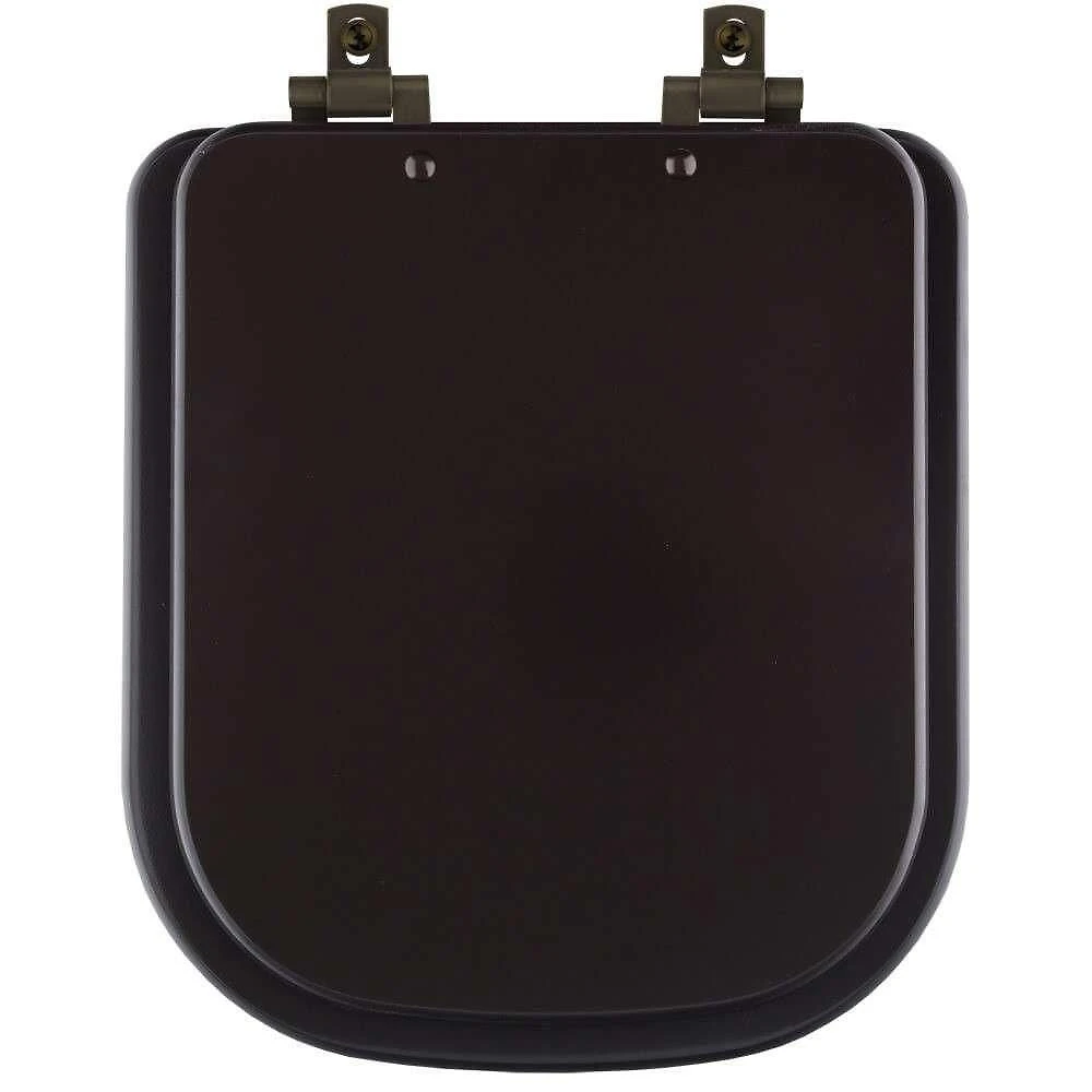 Assento Sanitário Mdf Soft Close Quadra Marrom Fosco Para Vaso Deca Com Ferragem Marrom