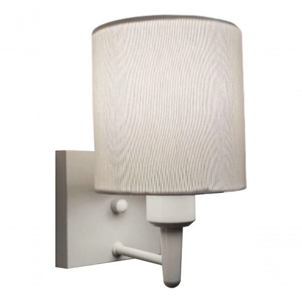 Arandela Quadrada Md-2033 Branco Cúpula Em Tecido Cilíndrica Branco - Bivolt