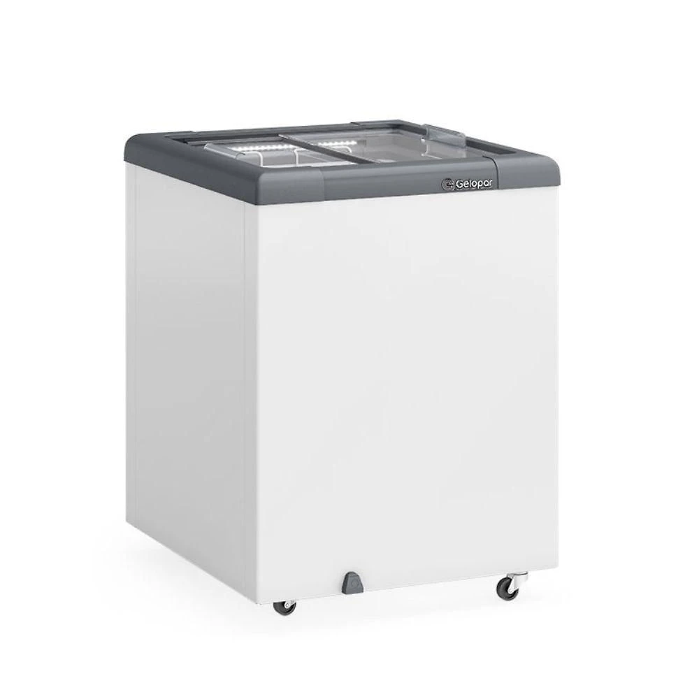 Freezer Horizontal Plano Gelopar Manual 130L Vidro Deslizante GHD130L Cinza 220V