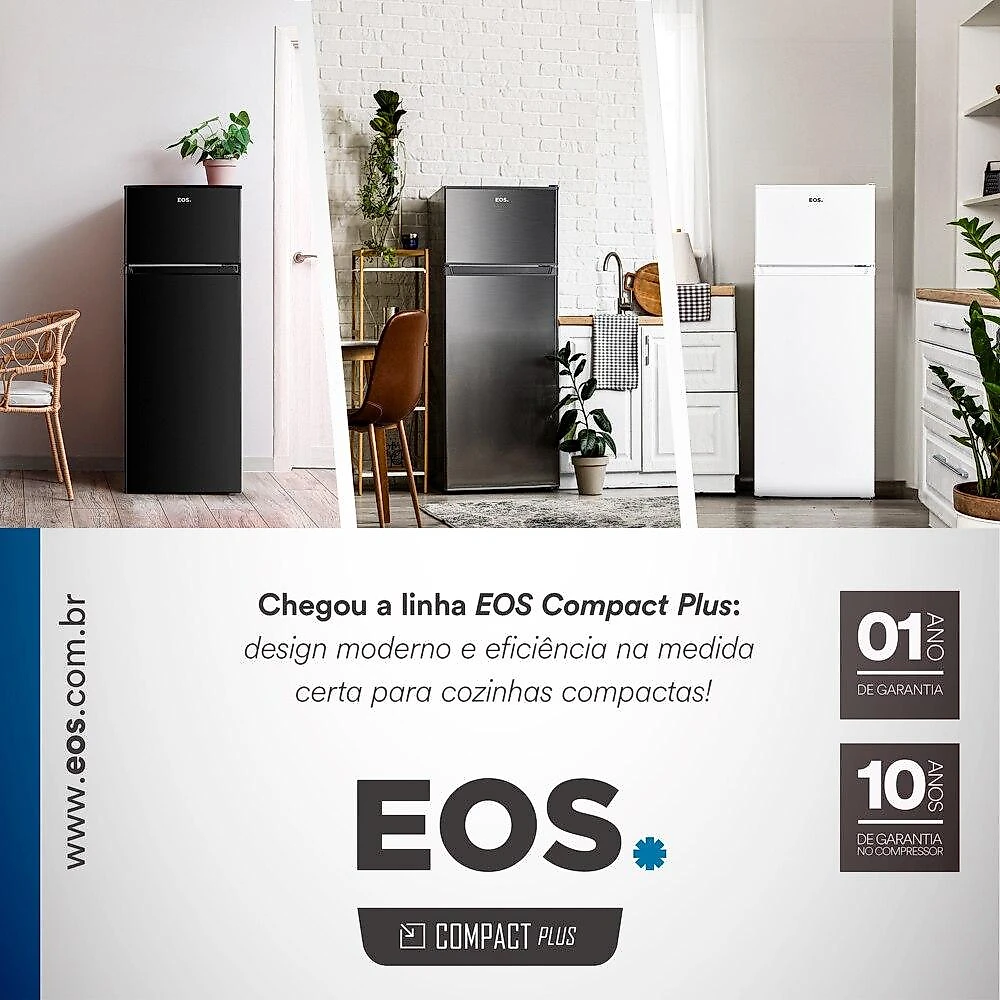 Geladeira EOS 230 Litros Duplex Preto ERV250DP 110V
