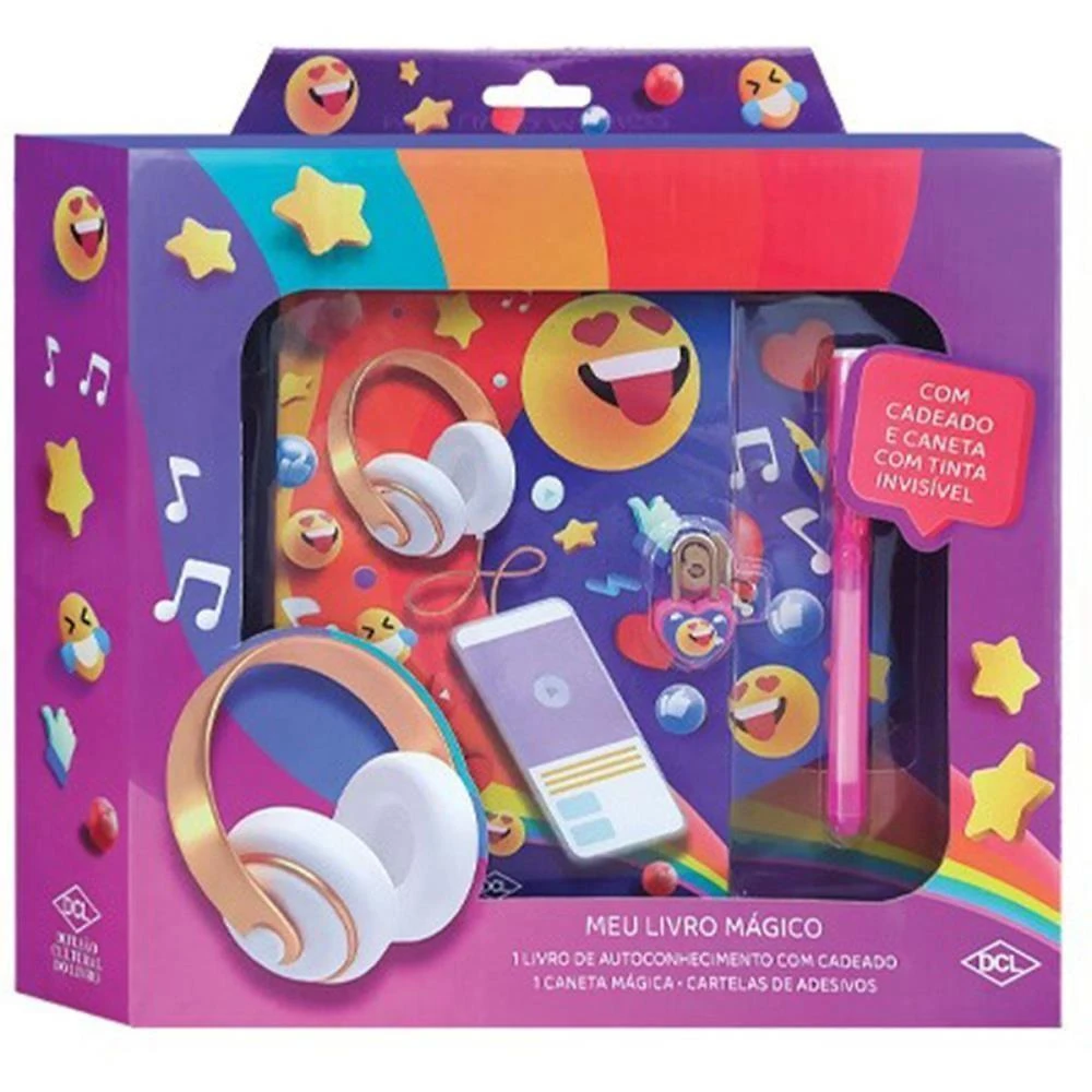 Kit Diário Meu Livro Mágico Música com Cadeado e Caneta Editora DCL