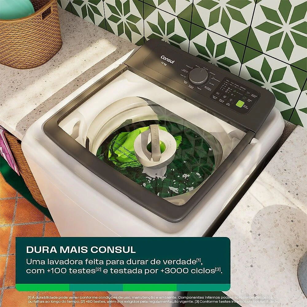 Máquina de Lavar Roupas com Modo Eco Consul 14 Kg CWN14AB, Branca - 110V 110 Volts