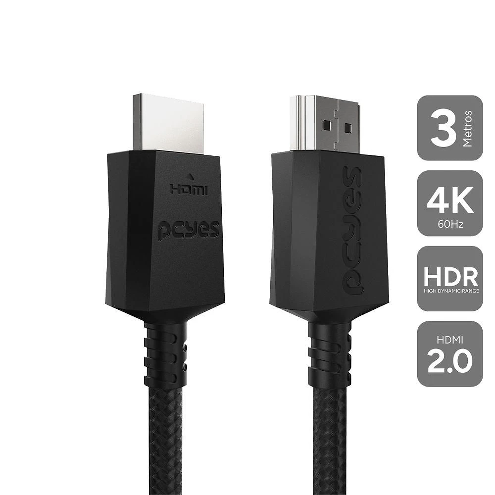 Cabo HDMI 2.0 PHM20-3NZ 4K 60Hz 3m em Nylon para Áudio e Vídeo em Alta Definição Pcyes