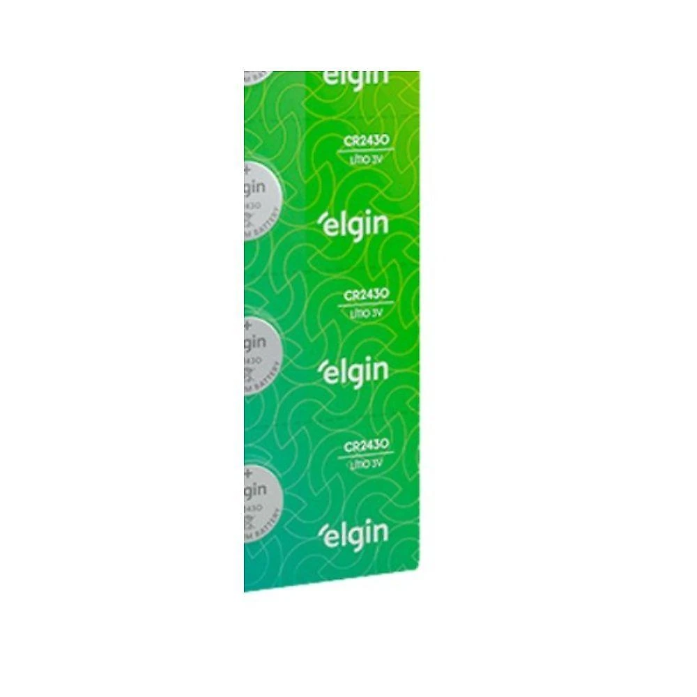 Bateria de Lítio Elgin CR2430 3V com 5 Unidades Alta Durabilidade Prata