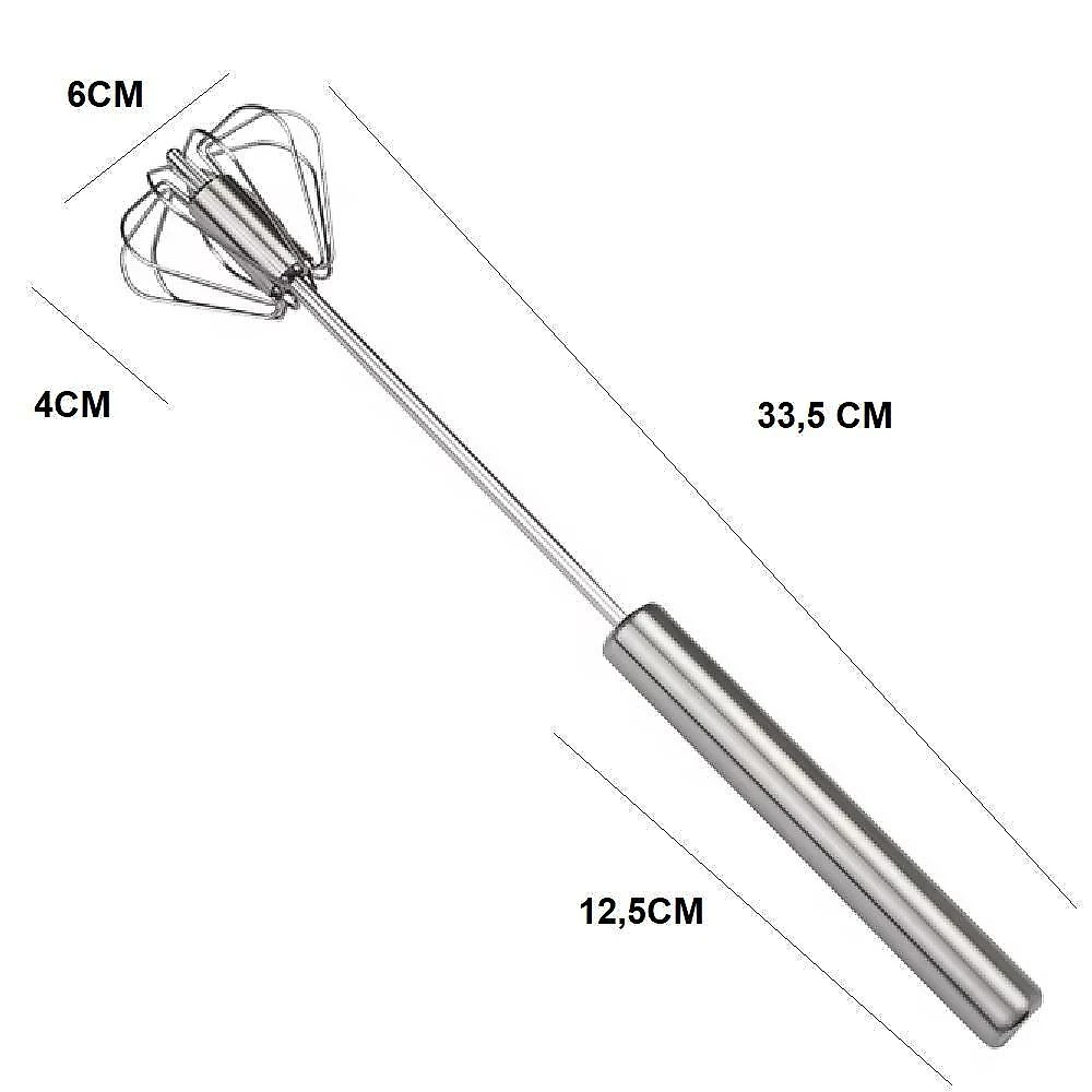 Batedor Automatico Misturador Ovos Inox Pressao Mixer Giratorio Manual Fuet Profissional Omelete Bebidas Massa Creme