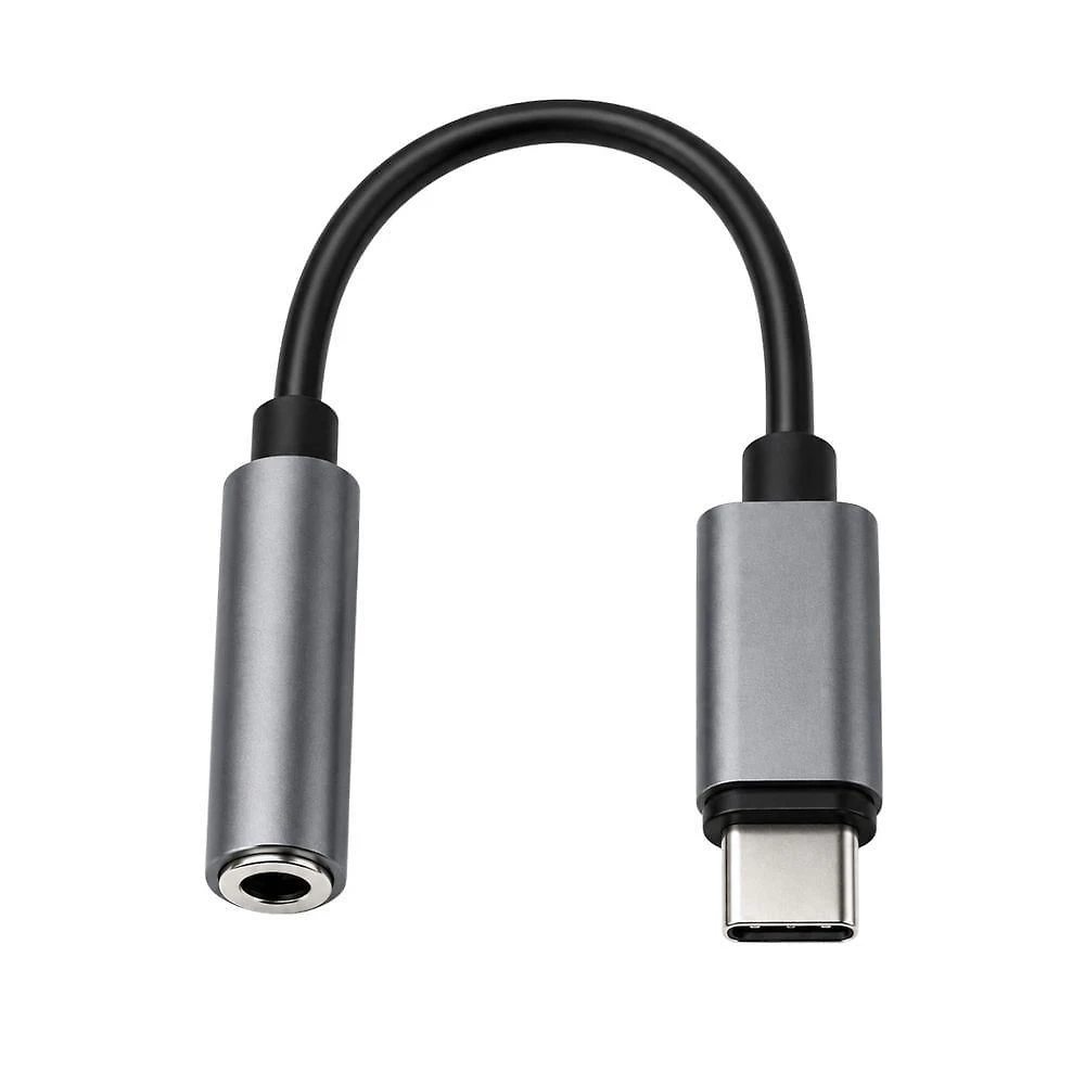Adaptador Usb C para P2 MDM para Áudio com Fio e Uso de Microfone em Smartphone Preto