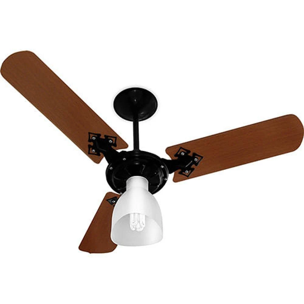 Ventilador de Teto Venti-Delta 130W 90CM 3 Pás 3 Velocidades Preto 110V