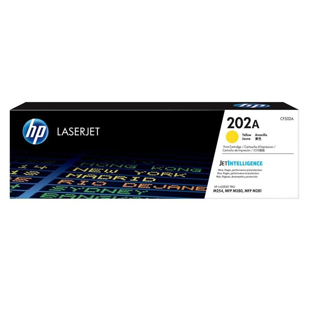 Toner HP 202A Amarelo Original para Laserjet M281FDW M254DW com Rendimento 1400 Páginas CF502A