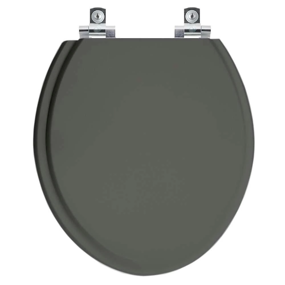 Assento Sanitário Convencional Oval Polipropileno Parafusado Fechamento Suave Cinza Escuro Pontto