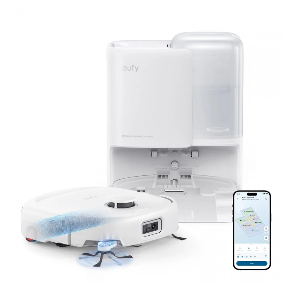 Robô Aspirador eufy E25 HydroJet 20.000 Pa com Estação Multifuncional Branco 110V