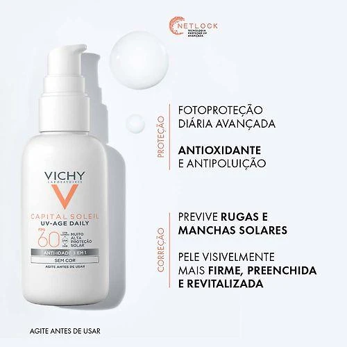 Protetor solar facial com cor vichy – uv-age daily fps60