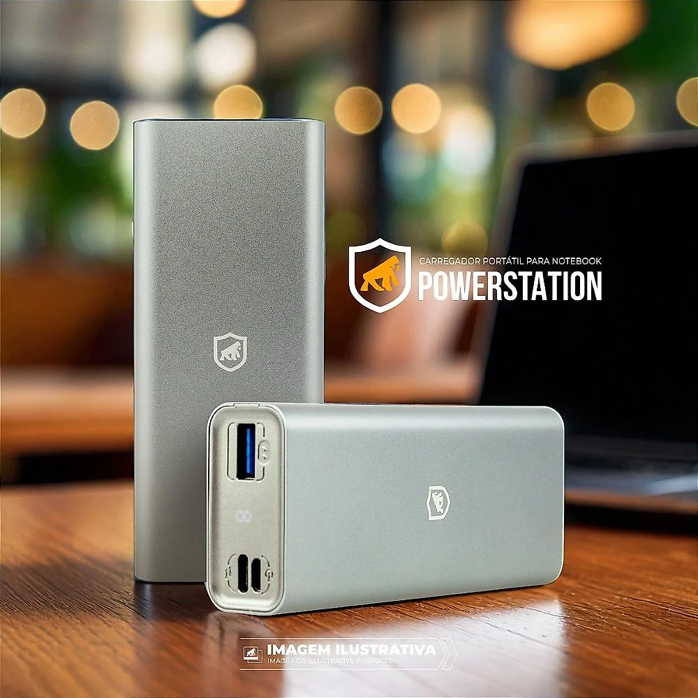Carregador Portátil para Notebook 45W - Discovery - Titanium Cinza - Gshield