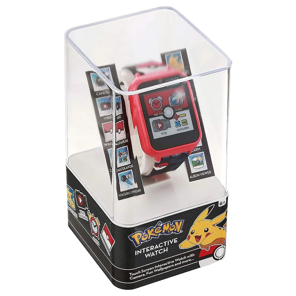 Relógio Smartwatch Infantil Pokémon Poké Bola com Tela Touch, Câmera e Alarme