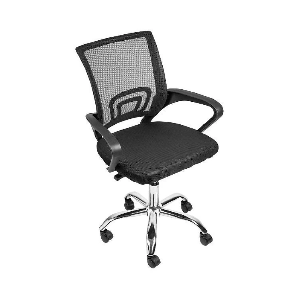 Kit 2 Peças com Escrivaninha 127cm com Cadeira de Escritório Diretor Tela Mesh Escrivaninha 127cm ME4135 com Cadeira Diretor Tela Mesh Tok 3310 Nogal