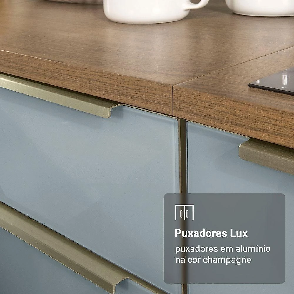 Paneleiro 60 Cm 3 Portas Rustic/cinza Lux Madesa Rustic/cinza