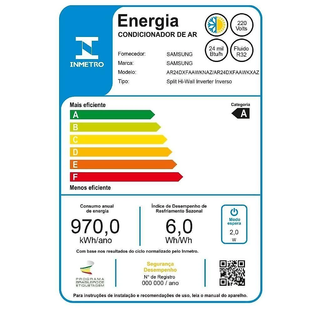 Ar condicionado split inverter samsung windfree ai 24000 btus quente-frio 220v ar24dxfaawkxaz
