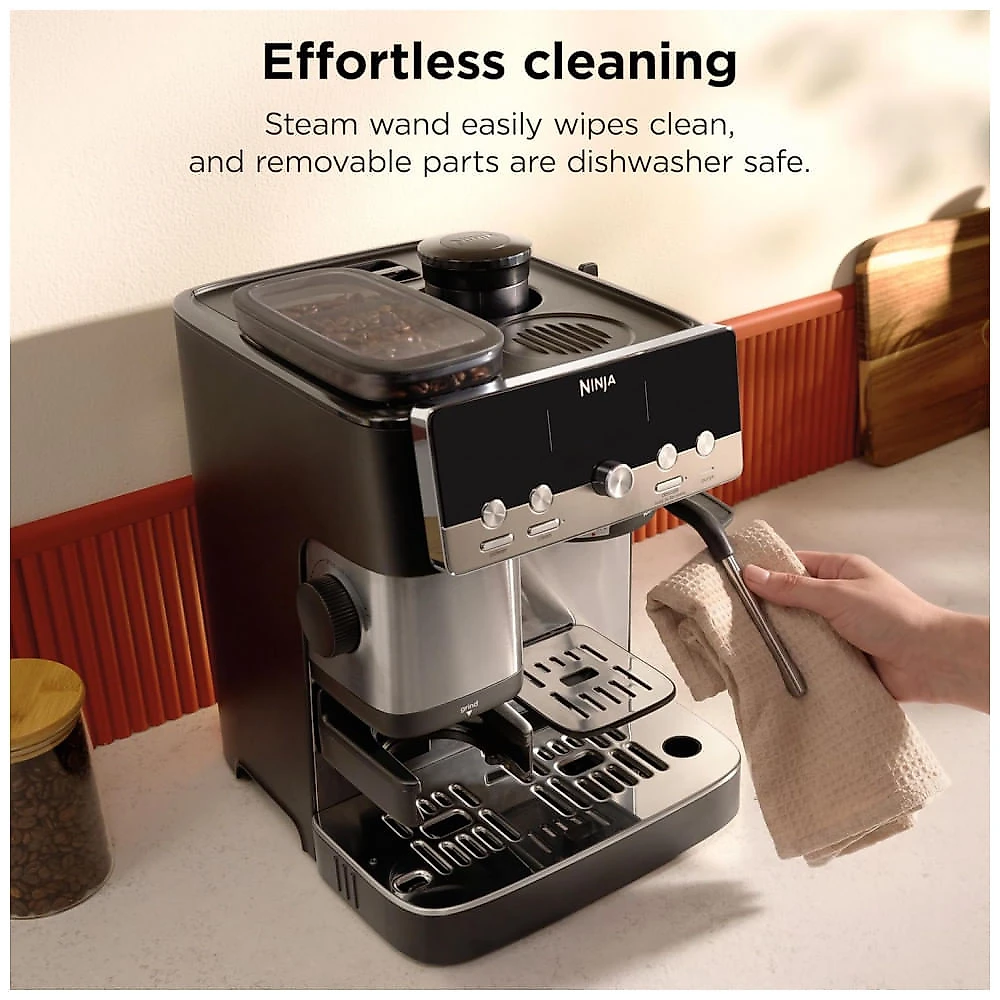 Cafeteira Espresso Ninja Luxe Café Mini ES301 com Moedor e Vaporizador 1650W Aço Inox